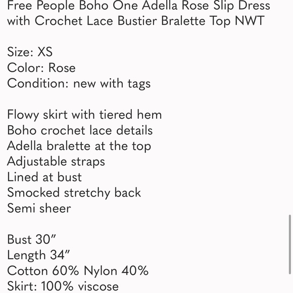 Free People FP One Adella Slip Mini Dress Rose Pink Boho Size XS - Picture 9 of 9